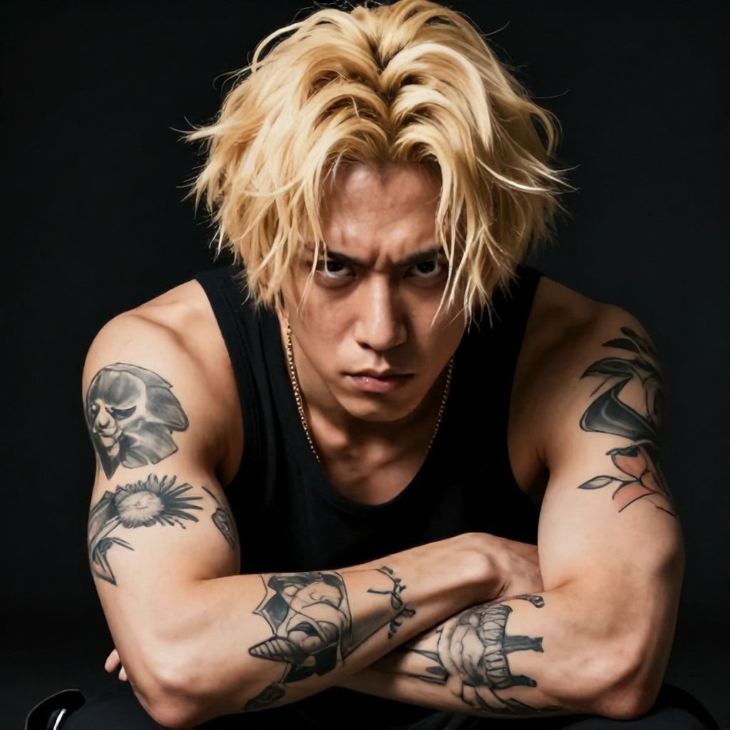 町田启太的震撼性转变：金发、纹身与肌肉！