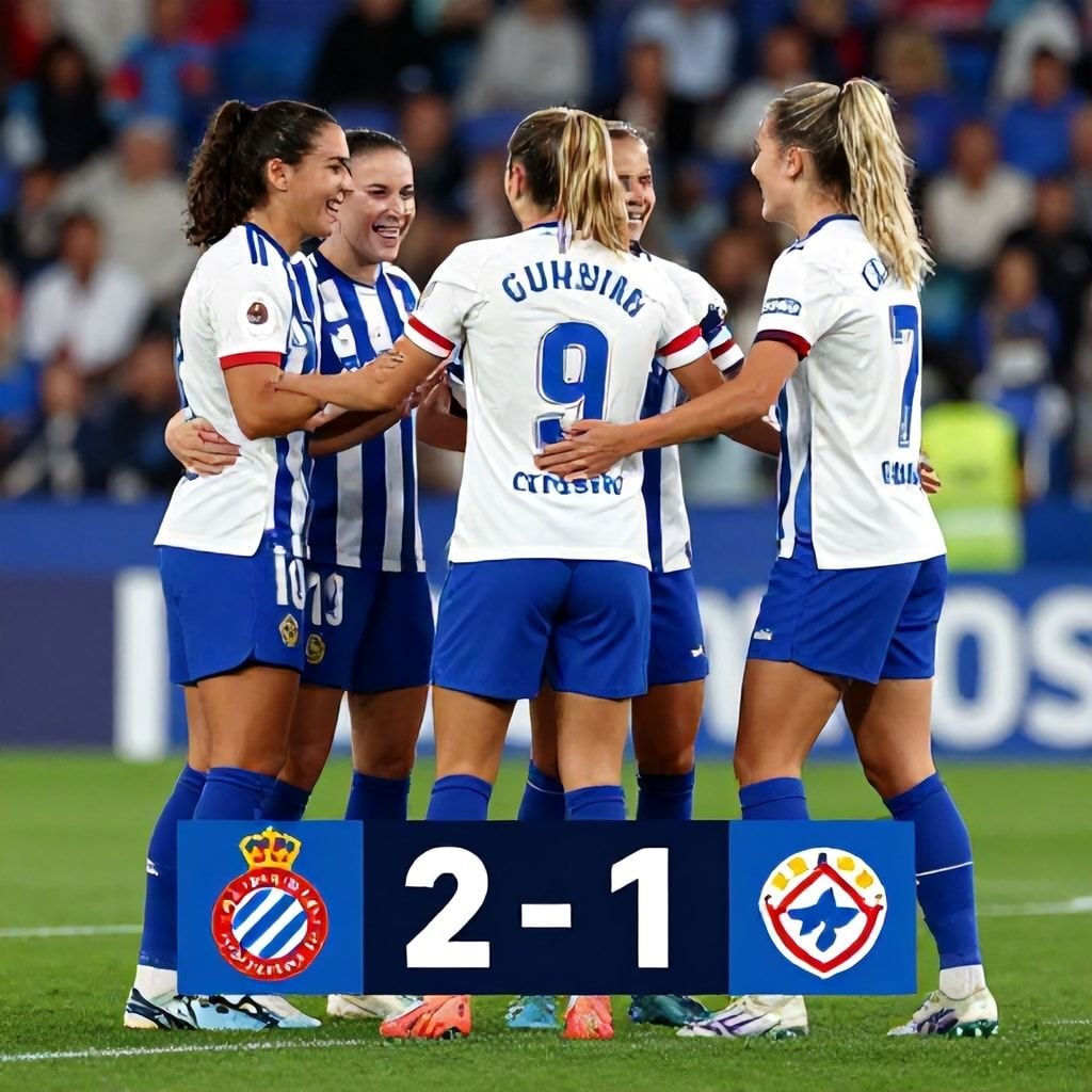 毕尔巴鄂竞技女队在女子足球甲级联赛中2-1艰难战胜西班牙人女队